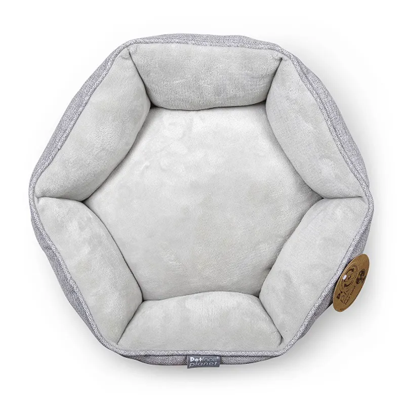 Petface Planet Eco Hexagon Dog Bed in Grey-1